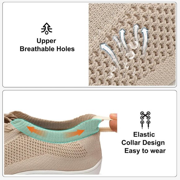 Brand New Women Khaki Rubber JIASQUI Barefoot Shoes Minimalist Sneakers Running - Picture 3 of 6